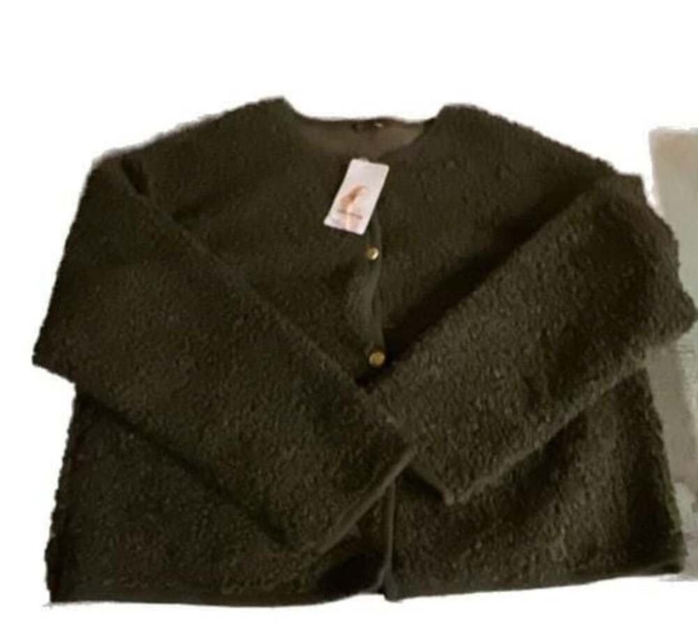 PrettyGarden Women's Olive Green Teddy Fleece Button-Down Jacket